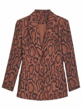 DANIELLE BERNSTEIN Rust Snake-Print Blazer